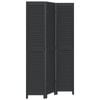 vidaXL Room Divider Privacy Screen Partition 3 Panels Black Paulownia