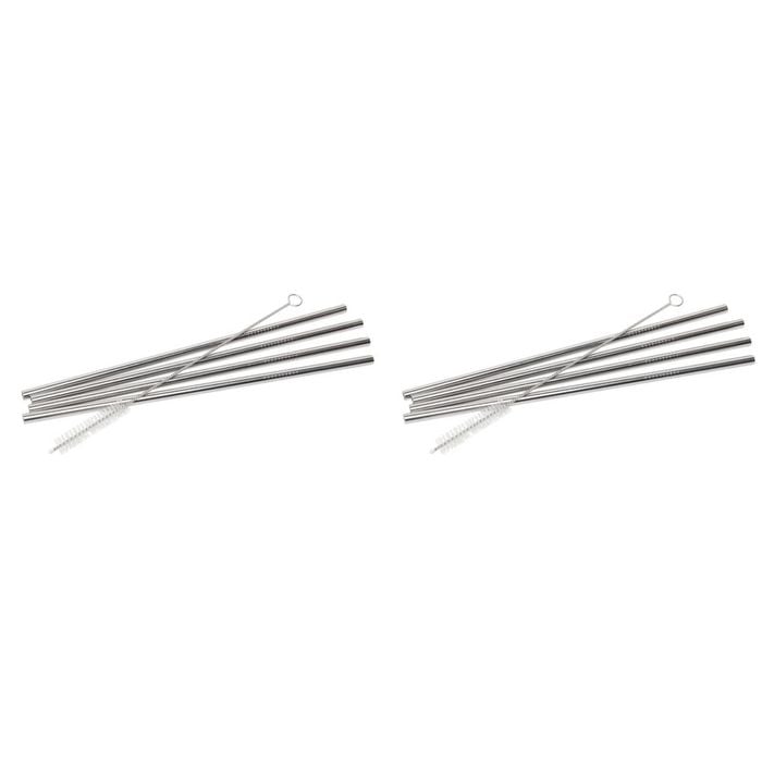 2 x 4pc Wiltshire Reusable Stainless Steel Drinking Straws