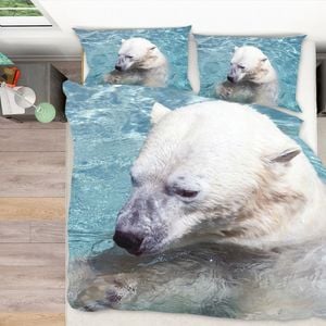 3D Polar Bear 327 Bed Pillowcases Quilt King Size