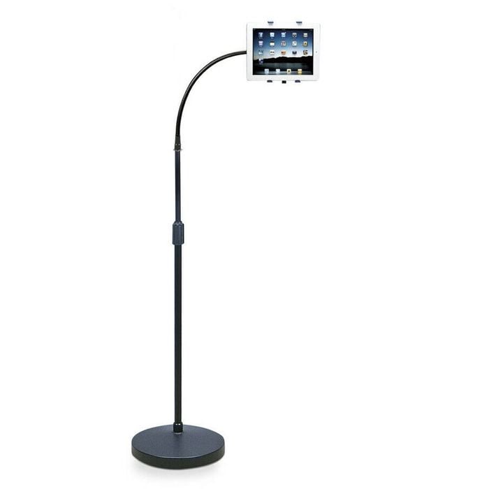 Aidata US-2115WF Gooseneck Tablet Floor Stand Black w/ MEDIUM Bracket