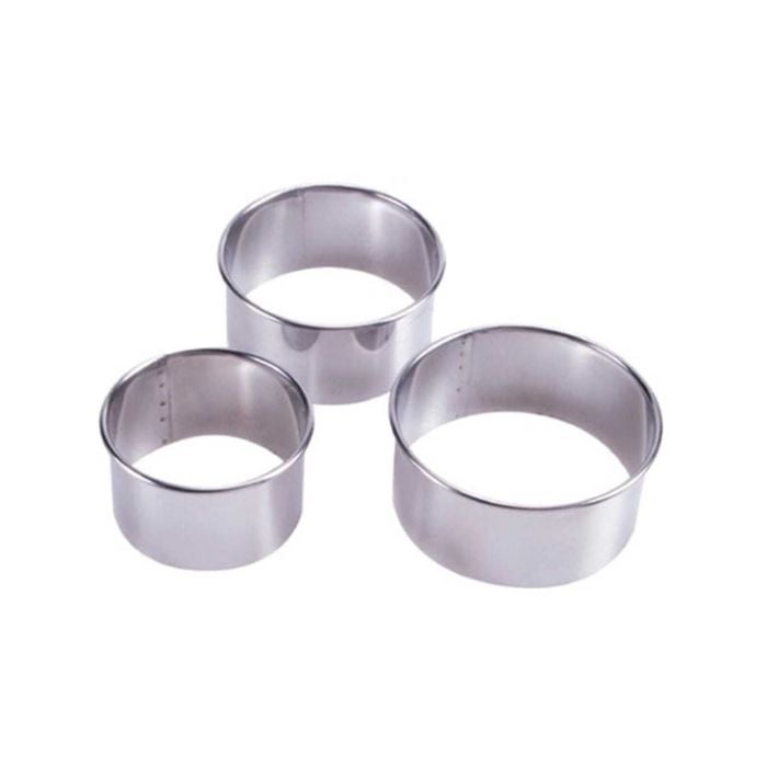 Essential plain scone cutter & food rings set of 3 scullery