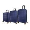 3pc Pierre Cardin Hard Shell Case Cab/med/lrg Suitcase Classic Set Luggage Navy
