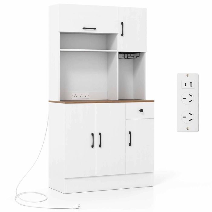 Costway Sideboard Buffet Storage Cabinet White 1.7m