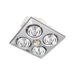 Click 4 x 275W Silver Ducted 3 in 1 Heater Bathroom Exhaust Fan - Silver