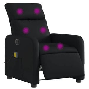 vidaXL Electric Massage Recliner Chair Armchair Single Sofa Black Faux Leather
