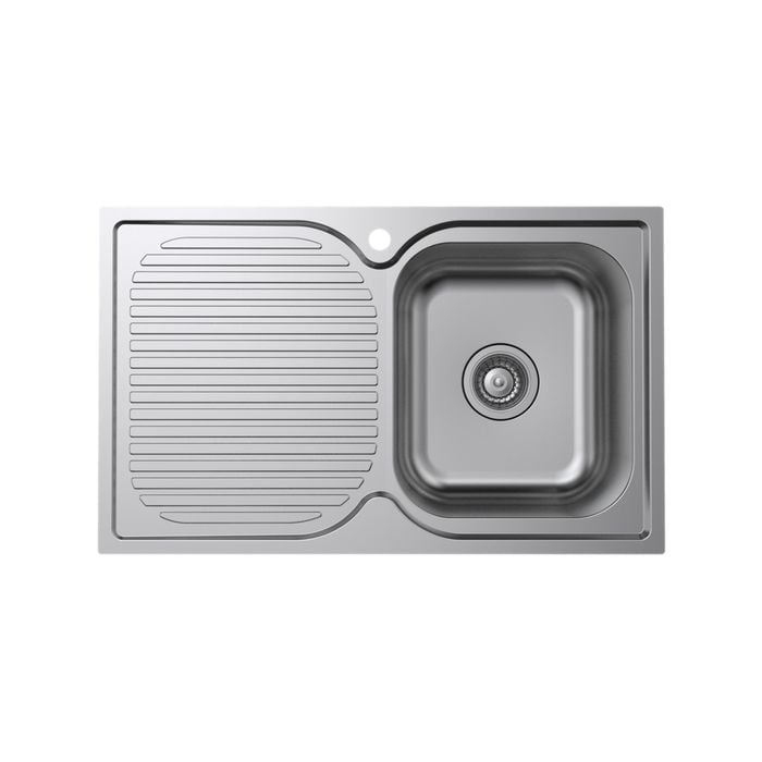 Mondella 780mm Stainless Steel Cadenza Right Hand Single Bowl Sink With Drainer
