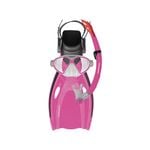 3pc Mirage Kids Junior Silitex Fins/Mask/Snorkel Set Comet Small Pink
