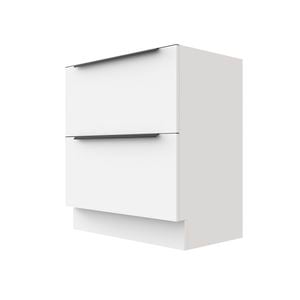 Stein 600 x 450 x 810mm White Select Floor Standing Black Integrated Handle Vanity - Cabinet Only