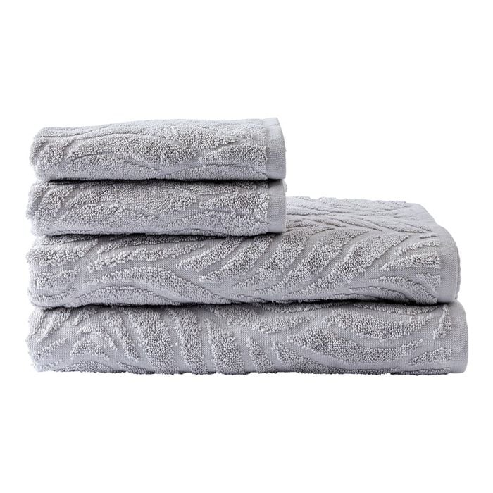 Myhouse Set Of 4 Leaf Bath Towels - Mink