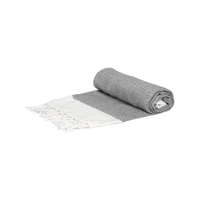 Nicola Spring Turkish Cotton Towel - Zig Zag - Grey