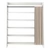 Ufurniture Shoe Rack Cabinet with Hanging Curtains and 3-Level Adjustable Open Shelves White