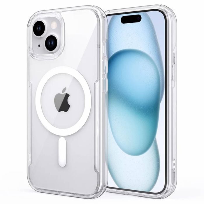 Tough On iPhone 15 Clear MagSafe Case with No Yellowing for iPhone