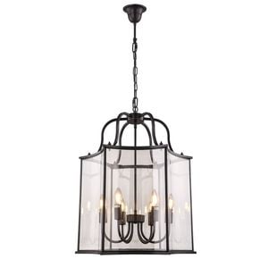 Vencha Brentwood 6 Light Traditional Pendant - Black