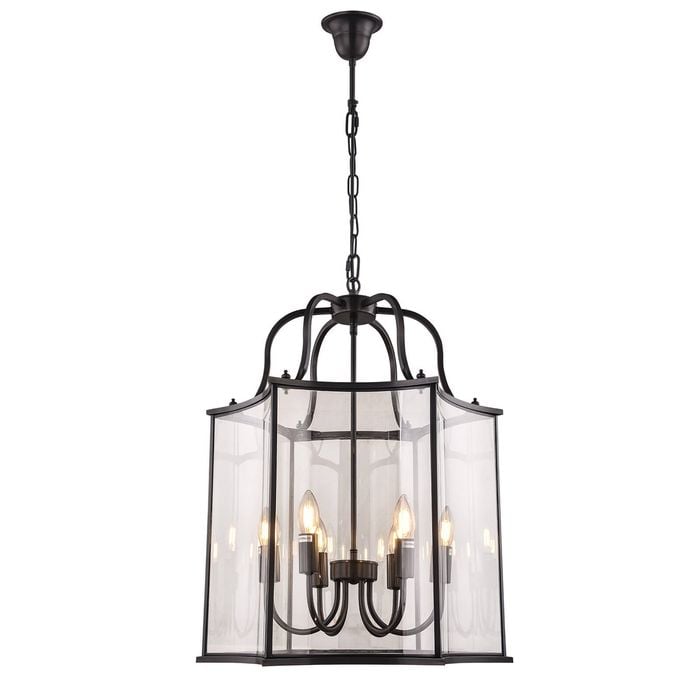Vencha Brentwood 6 Light Traditional Pendant - Black
