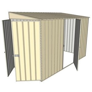 Build-a-Shed 1.5 x 3.0 x 2.0m Skillion Single Hinged Side Door Shed - Cream