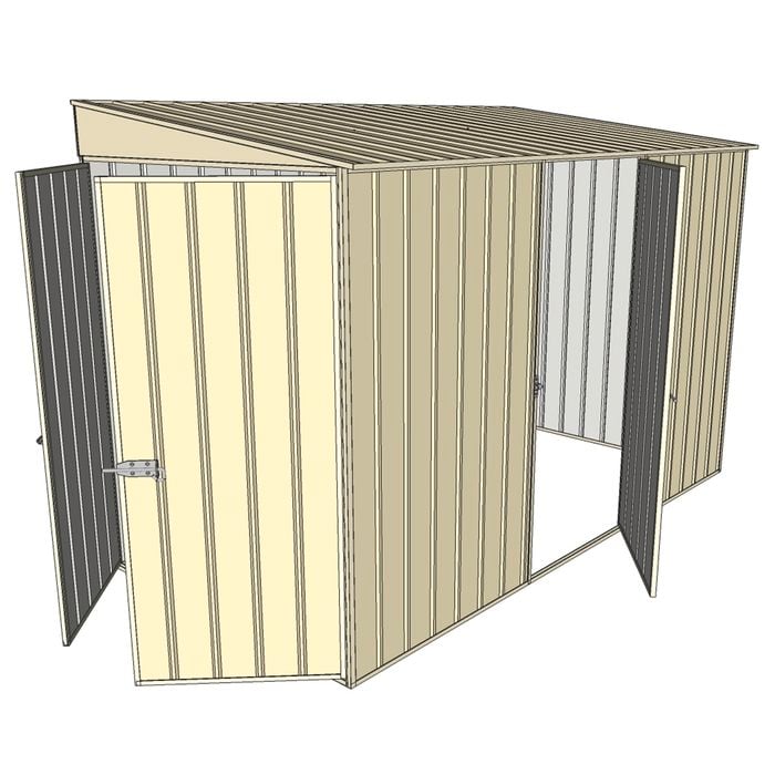 Build-a-Shed 1.5 x 3.0 x 2.0m Skillion Single Hinged Side Door Shed - Cream