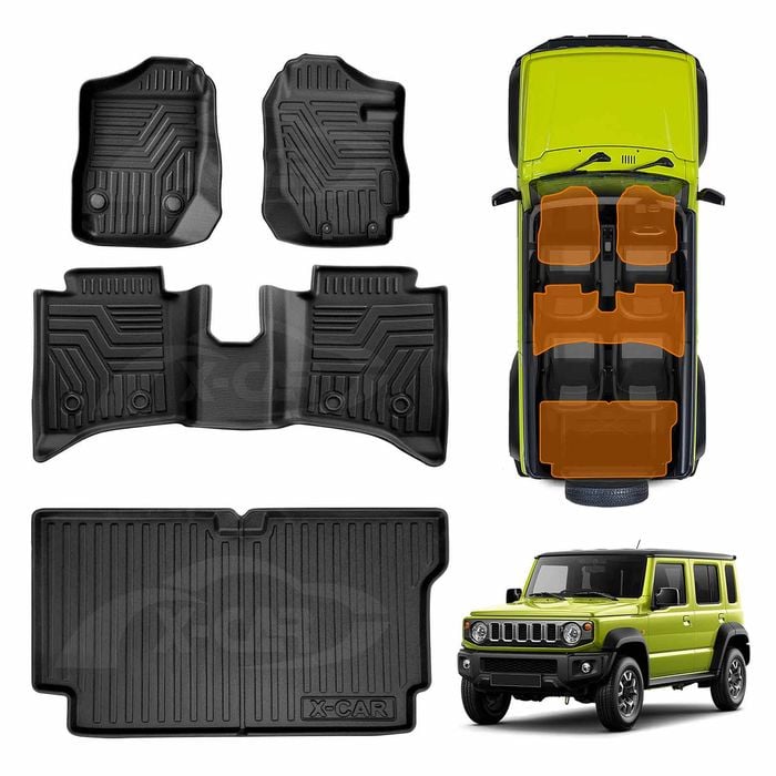 3D Floor Mats Boot Liner for Suzuki Jimny XL 5-Door 2023-Onwards Manual Transmission All Weather Cargo