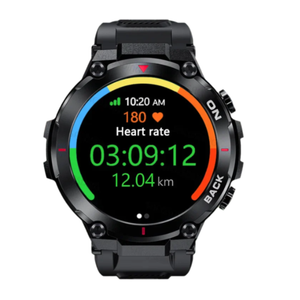 GPS Smartwatch for Men – Outdoor Fitness, Waterproof, Heart Rate & SpO2 Monitor - Black