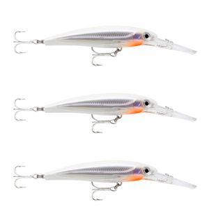 3x Rapala 11cm Saltwater X Rap Deep Hardbody Fishing Lures - Glass Ghost