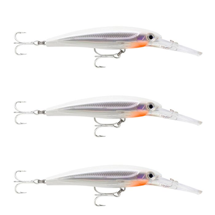 3x Rapala 11cm Saltwater X Rap Deep Hardbody Fishing Lures - Glass Ghost