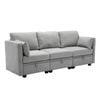 Homfurn Modular 3 Seater Sectional Sofa with Storage, Grey