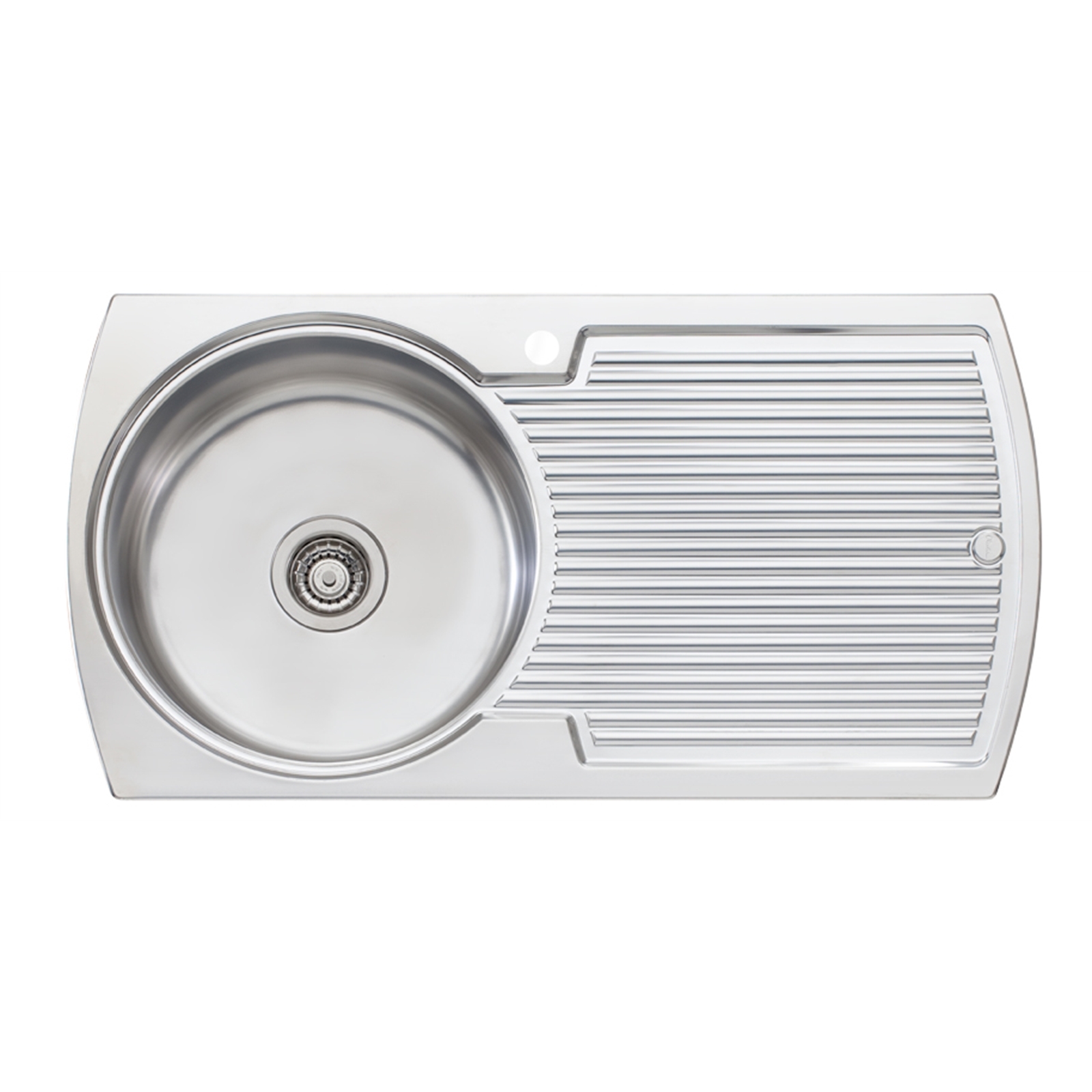 Oliveri Solitaire 950 x 500mm Left Hand Round Bowl Inset Sink With Drainer product image