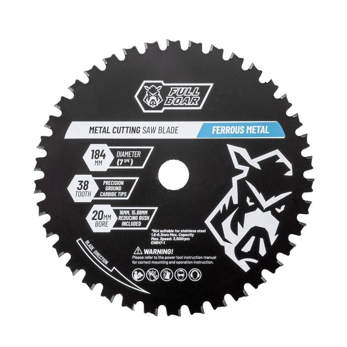 Full Boar 184mm 38T Ferrous Metal Circular Saw Blade FBCSB184-38MC