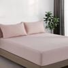 CleverPolly Vintage Washed Microfibre Fitted Sheet Set with Matching Pillowcases (Pink, King Single)