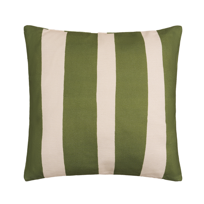 Mimosa 48cm x 48cm Resort Floral Stripe Green Outdoor Cushion