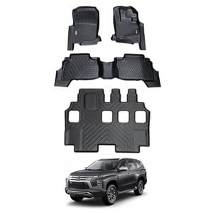 AUSGO 3-Row Set Car Floor Mats for Mitsubishi Pajero Sport 7-Seat 2015-Onwards Floor Liners