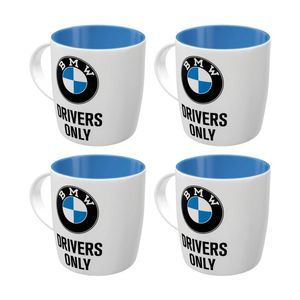 4x Nostalgic-art Ceramic Coffee Mug Bmw Drivers Only 330ml Car Lover Gift