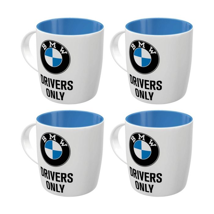 4x Nostalgic-art Ceramic Coffee Mug Bmw Drivers Only 330ml Car Lover Gift