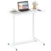 Costway Mobile Standing Desk C-shaped Computer Workstation White