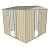 Build-a-Shed 2.3 x 2.3 x 2.3m Front Gable Two Single Sliding Door Shed - Cream