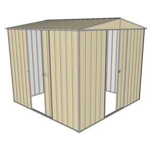 Build-a-Shed 2.3 x 2.3 x 2.3m Front Gable Two Single Sliding Door Shed - Cream