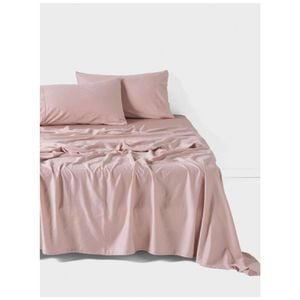 Linen House 400tc Surf Wash Dusty Rose Pink Cotton Sateen Sheet Set King