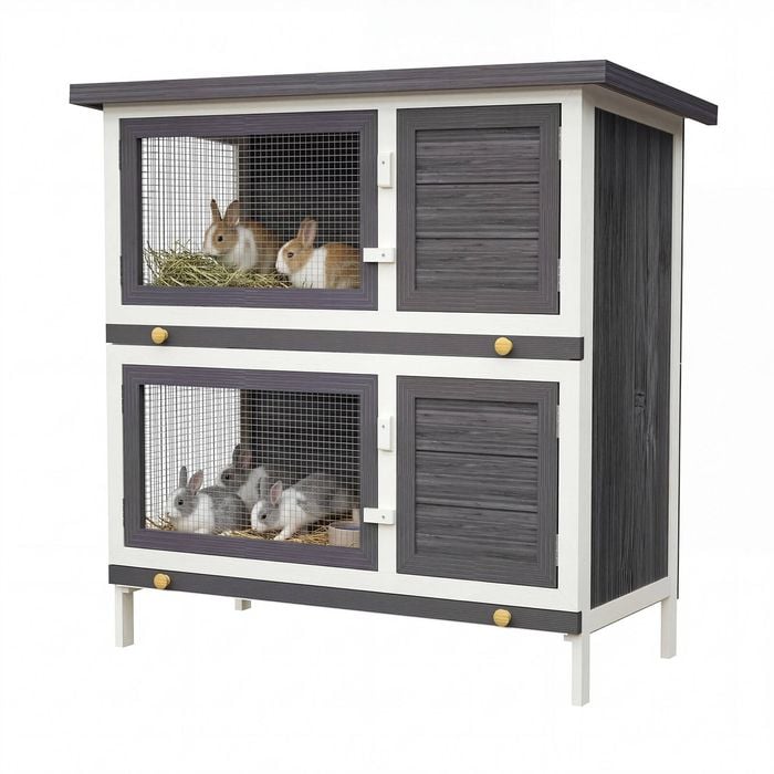Advwin Rabbit Hutch Wooden Pet House Chicken Coop 2 Storey