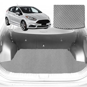 6D Diamond Car Boot Mat for Ford Fiesta (WT WZ)2008-2018-Hatch-Cargo Mat-Grey-Outback GT