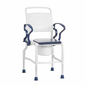 Bedside Commode Chair - Swing Armrests & Non-slip Feet, 130kg Capacity - Blue