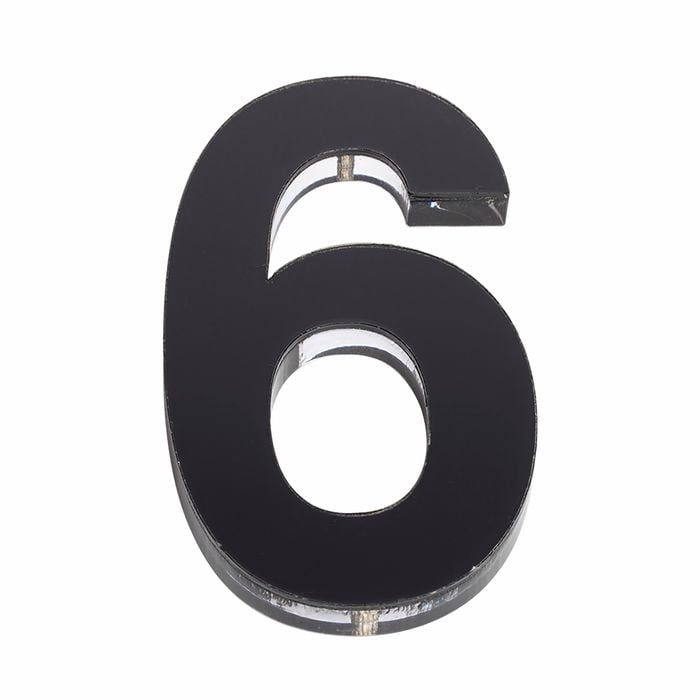 Sandleford 120mm Black Acrylic House Number 6