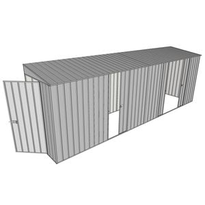 Build-A-Shed 1.2 x 6.0 x 2.0m Tunnel Shed Tunnel Hinged Door with 3 Sliding Side Doors - Zinc