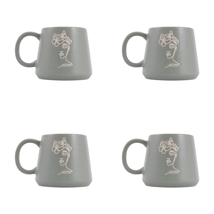 4PK Splosh Heartfelt Mindfulness 440ml Stoneware Mug Coffee/Tea Cup - Green
