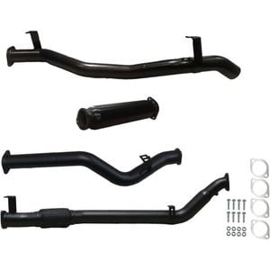 Ignite Exhausts Turbo Back For Toyota Landcruiser 79 Series V8 D/cab 3" No Cat With Hotdog Black Aluminised Steel