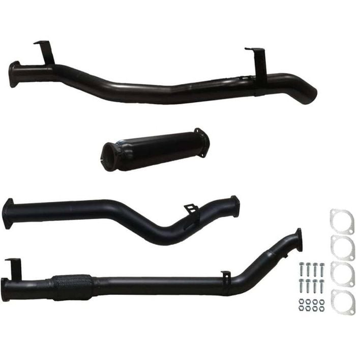 Ignite Exhausts Turbo Back For Toyota Landcruiser 79 Series V8 D/cab 3" No Cat With Hotdog Black Aluminised Steel