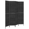 vidaXL Room Divider Screen Divider Privacy Screen 4-Panel Black Water Hyacinth