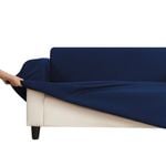 Sherwood Home Premium Faux Suede Royal Navy 3 Seater Couch Sofa Cover