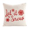 Linen Merry Christmas Pillow Cover Decorative Pillowcase [White]