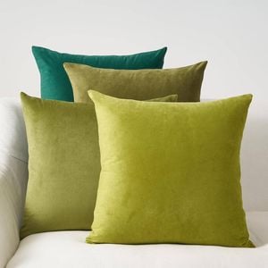 Gioia Casa Velvet Cushion Covers – Ultra Soft Microfibre Velvet with Hidden Zipper – Gradient Green, 45cm*45cm (Pack of 4)