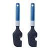 2PK Tasty 2-in-1 Dough Scraper/Whisk Cleaner Baking Utensil 28cm Black/Blue