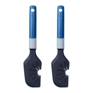 2PK Tasty 2-in-1 Dough Scraper/Whisk Cleaner Baking Utensil 28cm Black/Blue